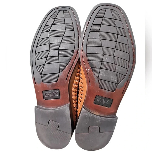 Brass Boot Walking Gloves Sheepskin Lined Men 9.5 Brown Tan Woven Preppy Loafers - Picture 6 of 6